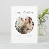 Moderne minimalistische familie foto kerst Kaart (Staand voorkant)
