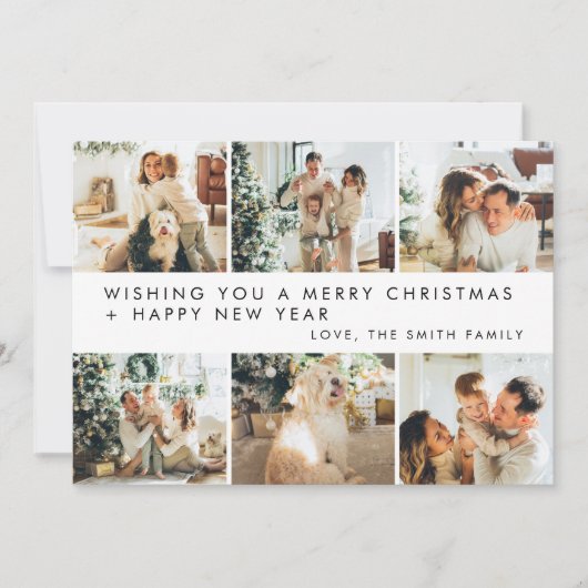 Moderne minimalistische familie foto kerst Kaarten (Voorkant)
