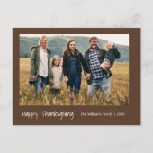 Moderne minimalistische familie foto Thanksgiving Feestdagenkaart (Voorkant)