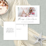 Moderne minimalistische familiefamilie met feestel feestdagenkaart<br><div class="desc">Moderne minimalistische familiefoto Vrolijk kerstfeest. Vrolijk kerstfeest is in een stijlvol setscript. Vervang het sample afbeelding eenvoudig door je eigen en personaliseer met je namen en groet op de achterkant.</div>