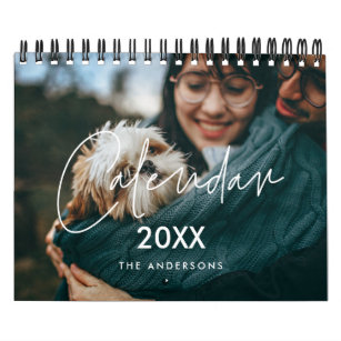 Moderne minimalistische familiefoto 2024 kalender