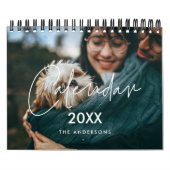 Moderne minimalistische familiefoto 2026 kalender (Hoes)