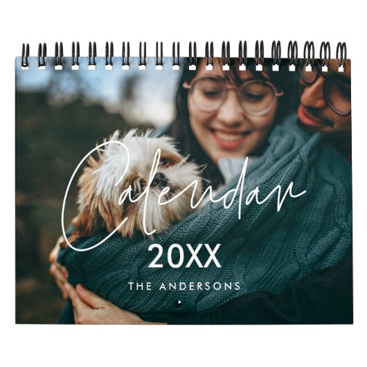 Moderne minimalistische familiefoto 2026 kalender (Hoes)