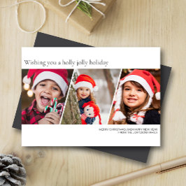 Moderne minimalistische familiefoto feestdagenkaart