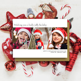 Moderne minimalistische familiefoto feestdagenkaart