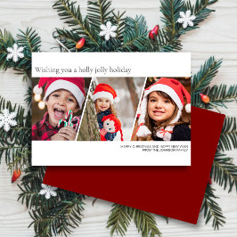 Moderne minimalistische familiefoto feestdagenkaart