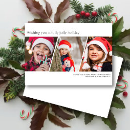 Moderne minimalistische familiefoto feestdagenkaart