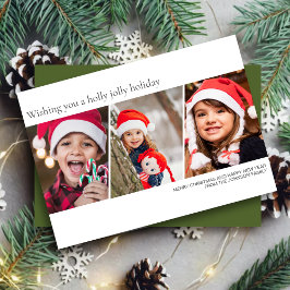 Moderne minimalistische familiefoto feestdagenkaart