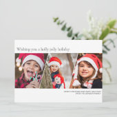 Moderne minimalistische familiefoto feestdagenkaart (Staand voorkant)