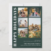 Moderne Minimalistische Familiefotocollage Feestdagenkaart (Voorkant)