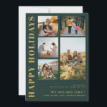 Moderne Minimalistische Familiefotocollage Feestdagenkaart<br><div class="desc">Prettige feestdagen Nee! Stuur dit kerstseizoen uw warme wensen naar vrienden en familie met een aanpasbare fotocollage-kerstkaart met eenvoudige moderne typografie. Personaliseer door uw aangepaste foto's,  namen,  jaar en andere details toe te voegen. Deze minimale kerstkaart is verkrijgbaar in andere kleuren en karton.</div>