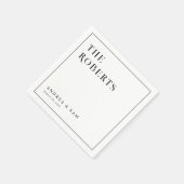 Moderne minimalistische familienaam bruiloft servet (Hoek)