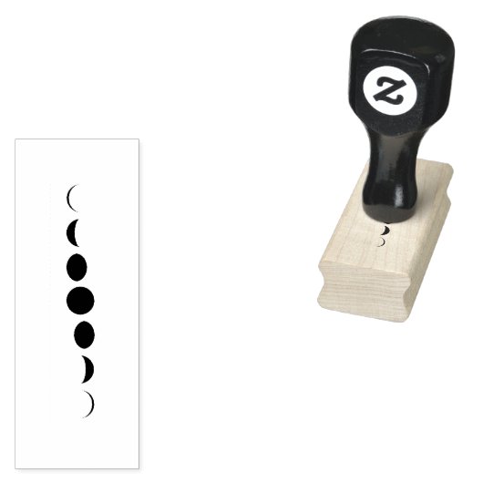 Moderne minimalistische fase van de maan rubberen  rubberstempel (Gestempeld)