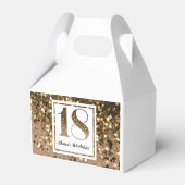 Moderne minimalistische faux gouden glitter 18e ve bedankdoosjes (Achterkant)