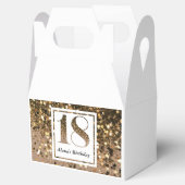 Moderne minimalistische faux gouden glitter 18e ve bedankdoosjes (Geopend)