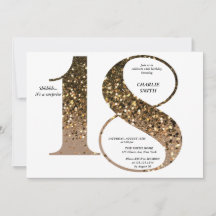 Moderne minimalistische faux gouden glitter 18e ve