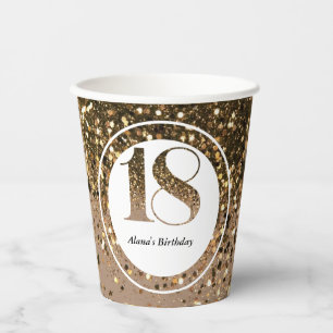 Moderne minimalistische faux gouden glitter 18e ve papieren bekers