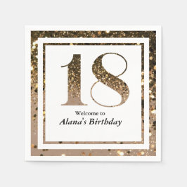 Moderne minimalistische faux gouden glitter 18e ve servet