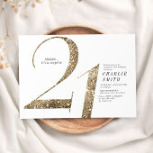 Moderne minimalistische faux gouden glitter 21e ve kaart