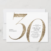 Moderne minimalistische faux gouden glitter 30e ve kaart (Voorkant)