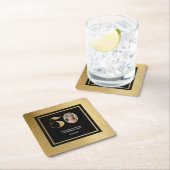 Moderne minimalistische faux gouden glitter 50ste  kartonnen onderzetters (Insitu)