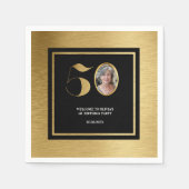 Moderne minimalistische faux gouden glitter 50ste servet (Voorkant)