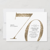 Moderne, minimalistische faux goudglitter 70ste ve kaart (Voorkant)