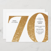 Moderne, minimalistische faux goudglitter 70ste ve kaart (Voorkant / Achterkant)