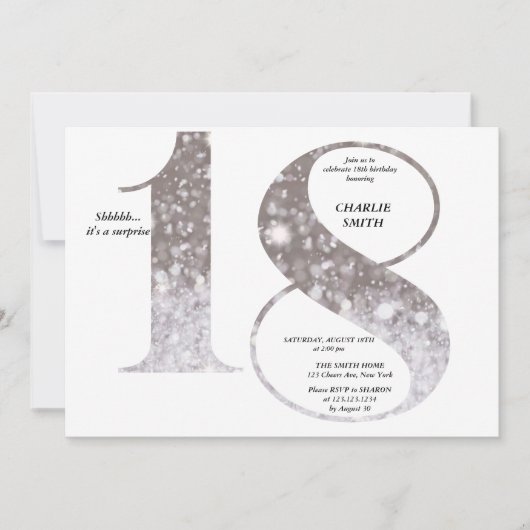 Moderne, minimalistische faux goudglitter 70ste ve kaart (Voorkant)