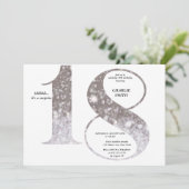 Moderne, minimalistische faux goudglitter 70ste ve kaart (Staand voorkant)