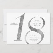 Moderne minimalistische faux zilver 18e verjaardag kaart (Voorkant)