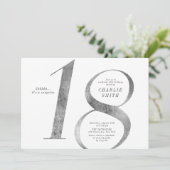 Moderne minimalistische faux zilver 18e verjaardag kaart (Staand voorkant)