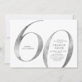 Moderne minimalistische faux zilver 60ste verjaard kaart (Voorkant)