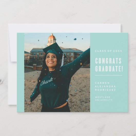 MODERNE MINIMALISTISCHE FELICITATIES AFSTUDEREN UI KAART (Voorkant)