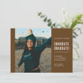 MODERNE MINIMALISTISCHE FELICITATIES AFSTUDEREN UI KAART (Staand voorkant)