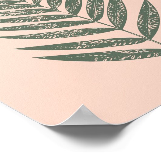 Moderne minimalistische Fern Drawing in Blush and  Poster (Hoek)