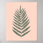 Moderne minimalistische Fern Drawing in Blush and  Poster (Voorkant)