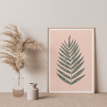 Moderne minimalistische Fern Drawing in Blush and  Poster<br><div class="desc">Welkom het seizoen van de herfst met deze mooie moderne minimalistische vlinderillustratie in wazige roze en bosgroen.</div>