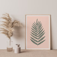 Moderne minimalistische Fern Drawing in Blush and