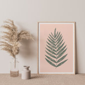 Moderne minimalistische Fern Drawing in Blush and Poster