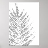 Moderne, minimalistische Fern-tekening in zwart-wi Poster (Voorkant)