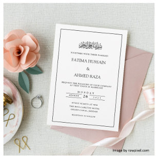 Moderne Minimalistische Formele Zwarte Script Mosl Kaart