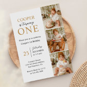 Moderne minimalistische foto 1e verjaardag kaart