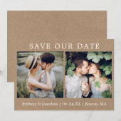 Moderne, minimalistische foto 2: bespaar onze Date Save The Date (Voorkant / Achterkant)