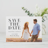 Moderne minimalistische foto 2 bruiloft save the date (Staand voorkant)