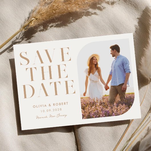 Moderne minimalistische foto 2 bruiloft save the date