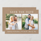 Moderne minimalistische foto 2 sparen de Date Kraf Save The Date (Voorkant / Achterkant)