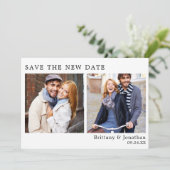Moderne minimalistische foto 2 sparen de nieuwe Ka Save The Date (Staand voorkant)