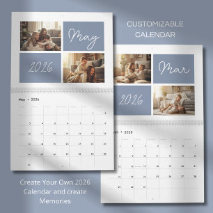 Moderne Minimalistische Foto Aangepast Ontwerp Kalender