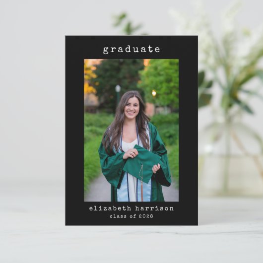 Moderne minimalistische foto | Aankondiging Afstud (Staand voorkant)